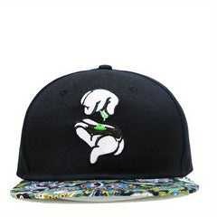 Embroidered Flat Brimmed Hat - Outdoor Casual Wear