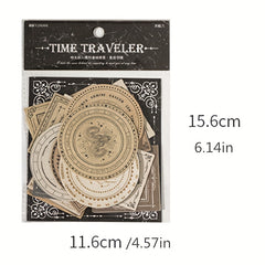 Retro DIY Circular Border Label 30 Sheets Pack