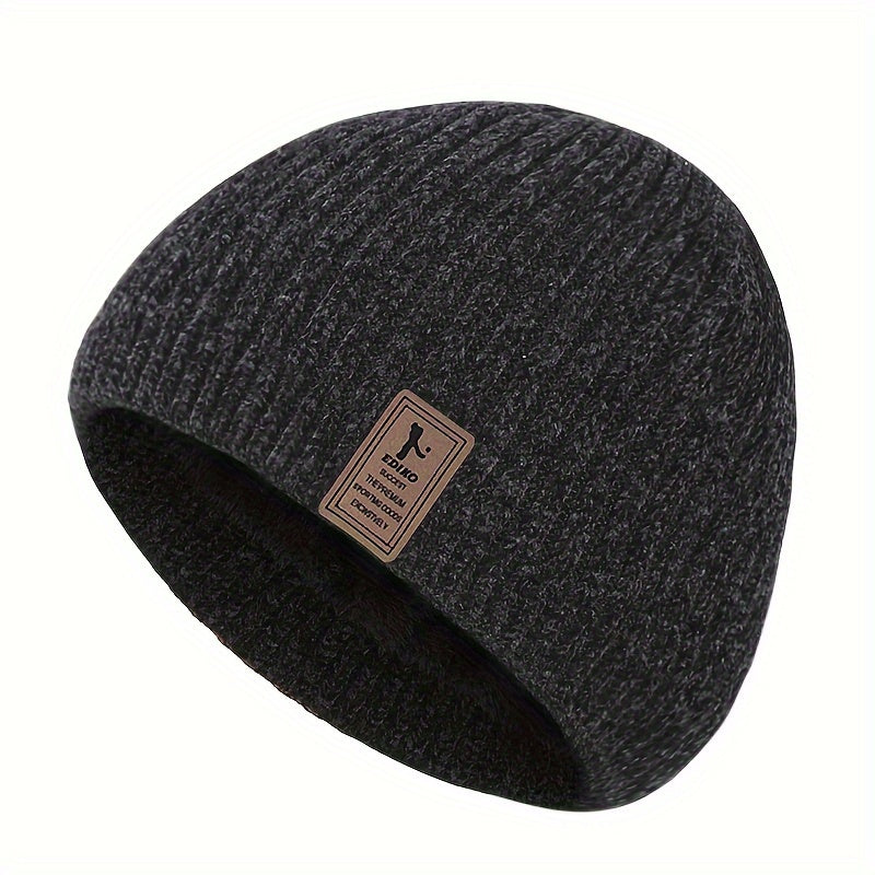 Winter Velvet Beanie Hat Knitted Hat Outdoor Cycling Coldproof Beanie Hat