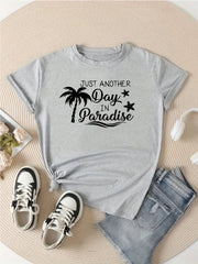 Letter And Tree Graphic Sports T-shirt for Women