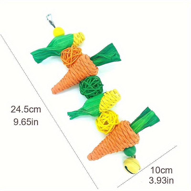 Wooden Rattan Gnawing String Bird Toy for Small Pets