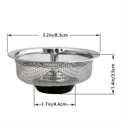 Stainless Steel Sink Filter with Plug Reduce Scale Sediment Improve Water Taste