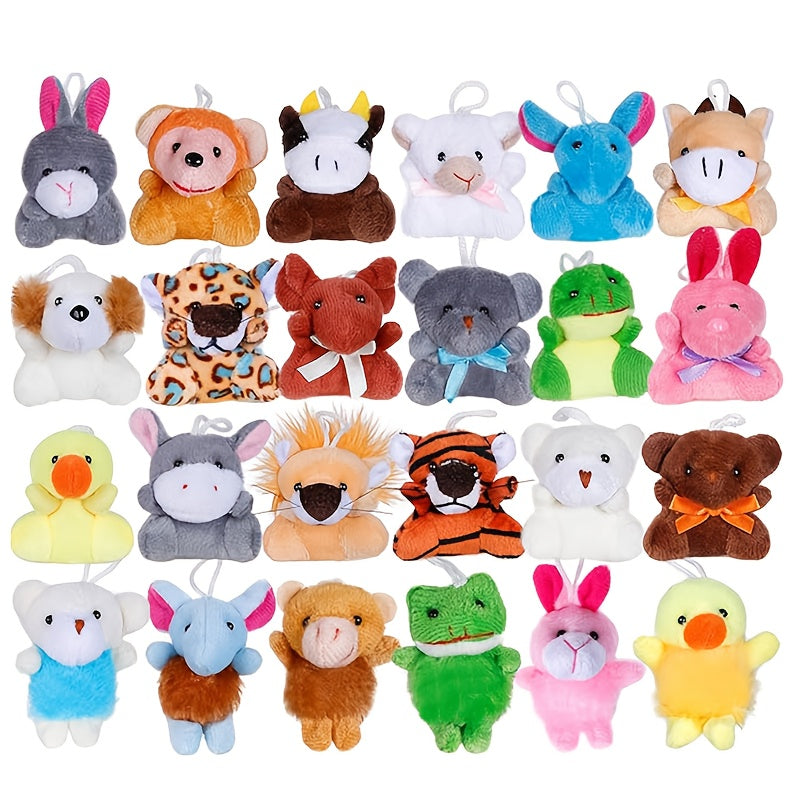 Mini Plush Animals Keychain Set Soft Stuffed Toys for Party Favors