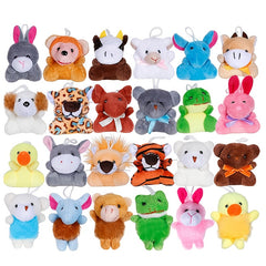 Mini Plush Animals Keychain Set Soft Stuffed Toys for Party Favors