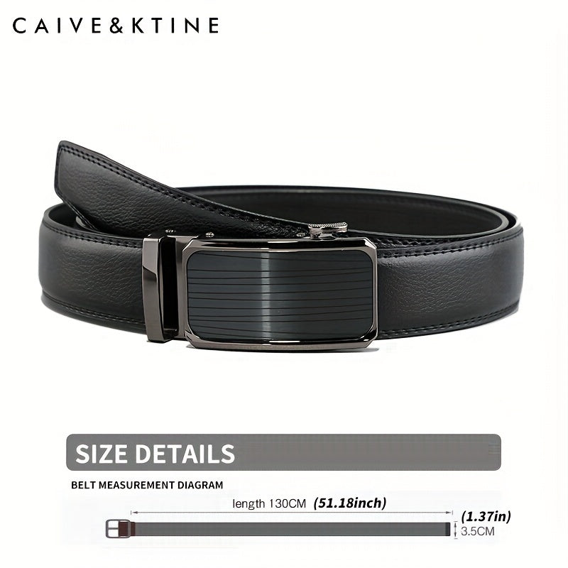 Caivektine Men's Cowhide Belt Business Casual Leather Belt Pants Belt