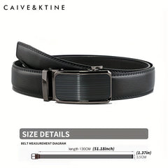 Caivektine Men's Cowhide Belt Business Casual Leather Belt Pants Belt