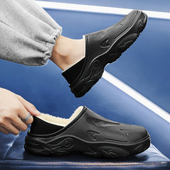 Men's Warm Cozy Plush Slippers Soft Non Slip Home Shoes