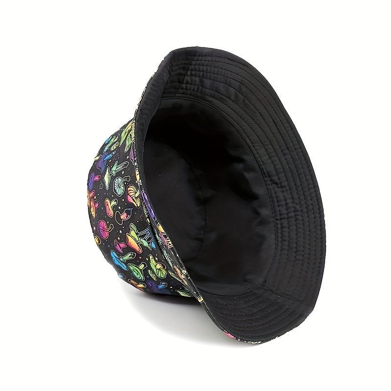 Reversible Mushroom Print Bucket Hat Y2K
