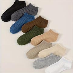 10 Pairs Solid Ankle Socks Soft Lightweight All Match Women's Stockings