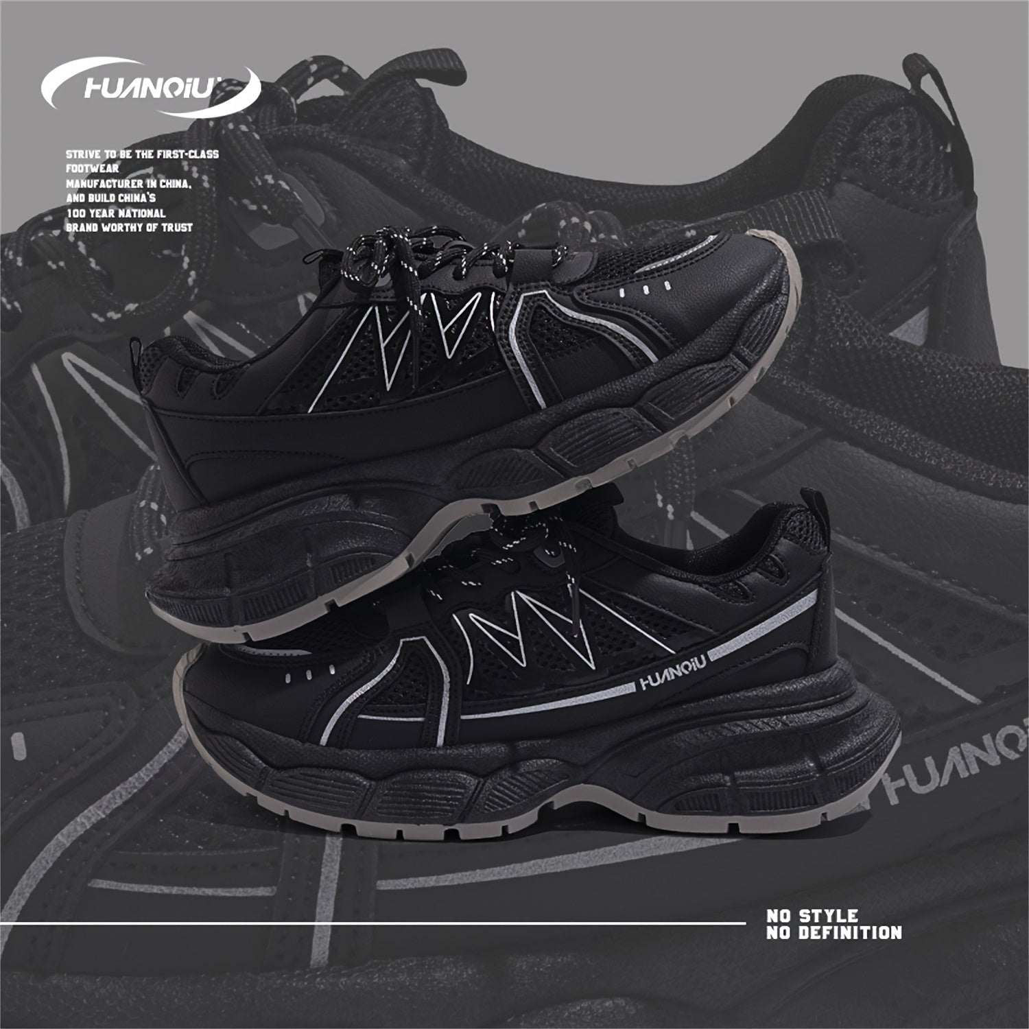 HUANQIU Women's Lace up Chunky Running Shoes