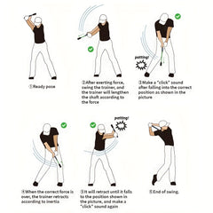 1 Pc Golf Swing Stick Training Aid with Sound Effect - Indoor