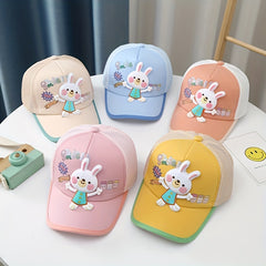Girls Bunny Mesh Baseball Cap Adjustable Sun Hat