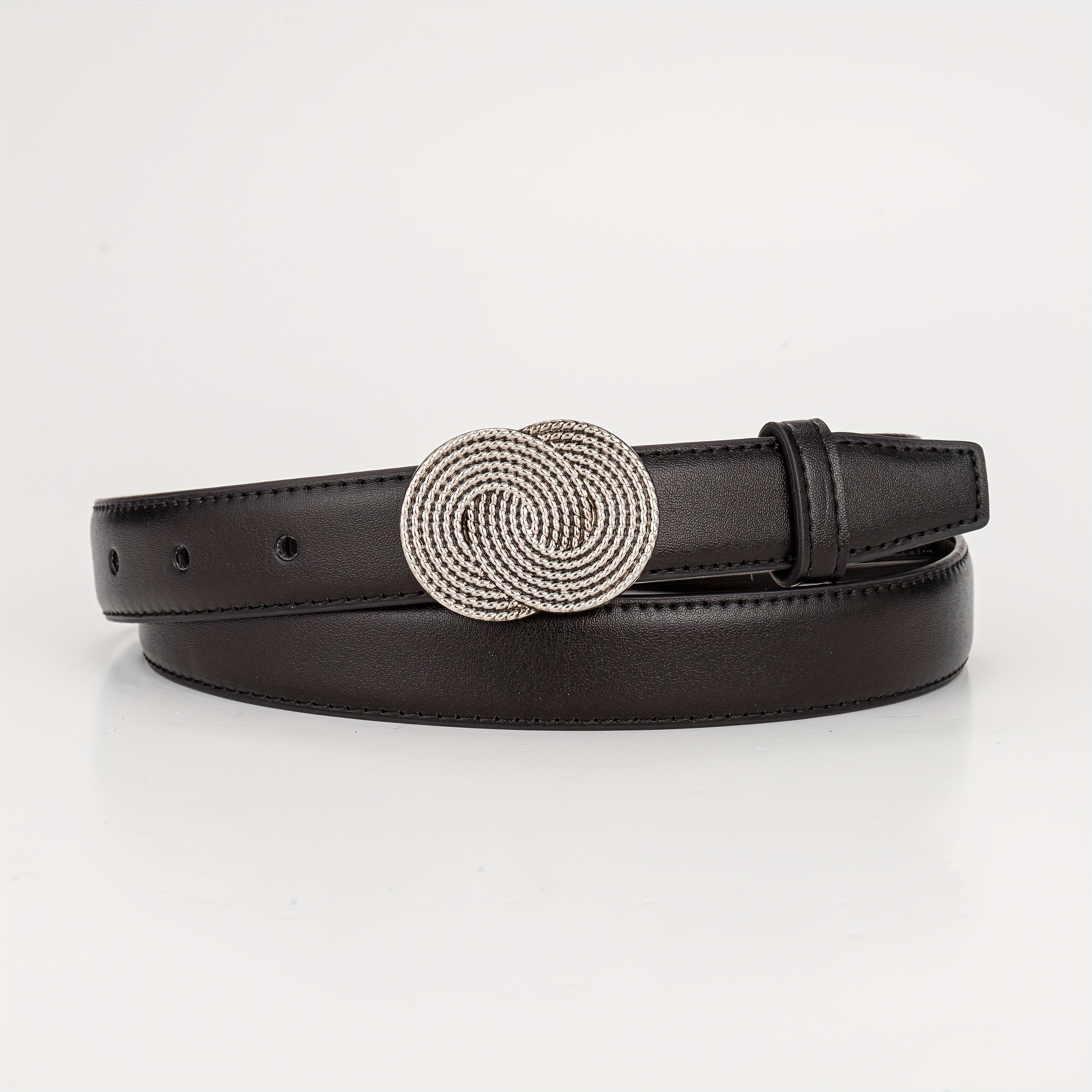 8 Shaped Buckle Head Leather Belt for Girls
