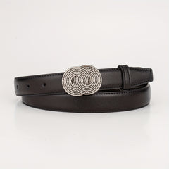 8 Shaped Buckle Head Leather Belt for Girls