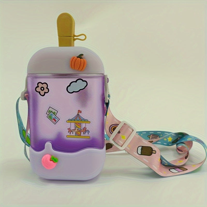 400ml Ice Cream Water Cup Portable Cartoon Bottle