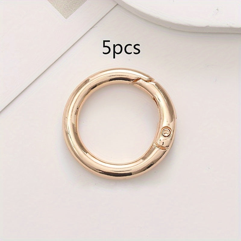 5pcs 6 Zinc Alloy Spring Buckle O Shaped Keychain Bag Accessories