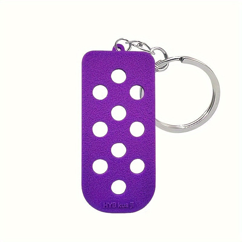 DIY Keychain Hole Plate Charm Pendant PVC Keychains Decorations