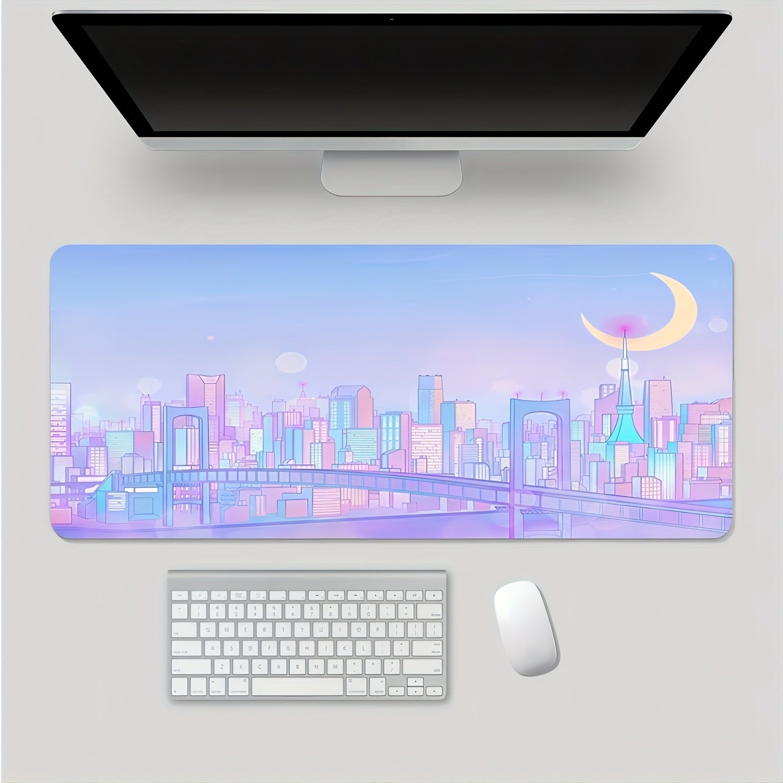 Anime City Office Game Mouse Pad Extended Thick Rubber Mat Non-slip Washable