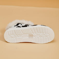 Women's Cow Print Non-slip Sneakers Comfortable Low Top Sport Shoes