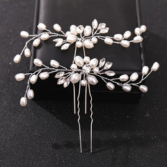 Crystal Faux Pearl Wedding Hair Comb Bride Hairpin Accessories
