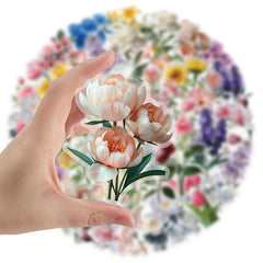 Elegant Blooming Flower Language Stickers: Perfect for Scrapbooks, Cars, Bic