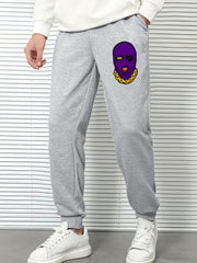 Cartoon Man Print Men's Sports Pants Casual Drawstring Joggers