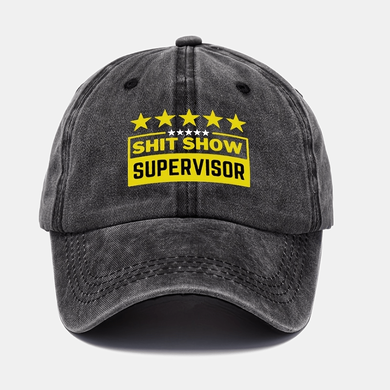 Washed Cotton Retro Letter Baseball Cap Outdoor Sports Adjustable Sunshade Hat