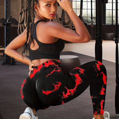 Tie Dye Butt Lifting Yoga Sports Leggings High Waist