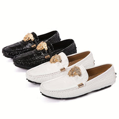 Men's Metallic Decor Loafer Shoes Non slip Driving Shoes