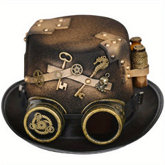 Steam Punk Hat For Kids Glasses Detachable Gothic Role Cosp