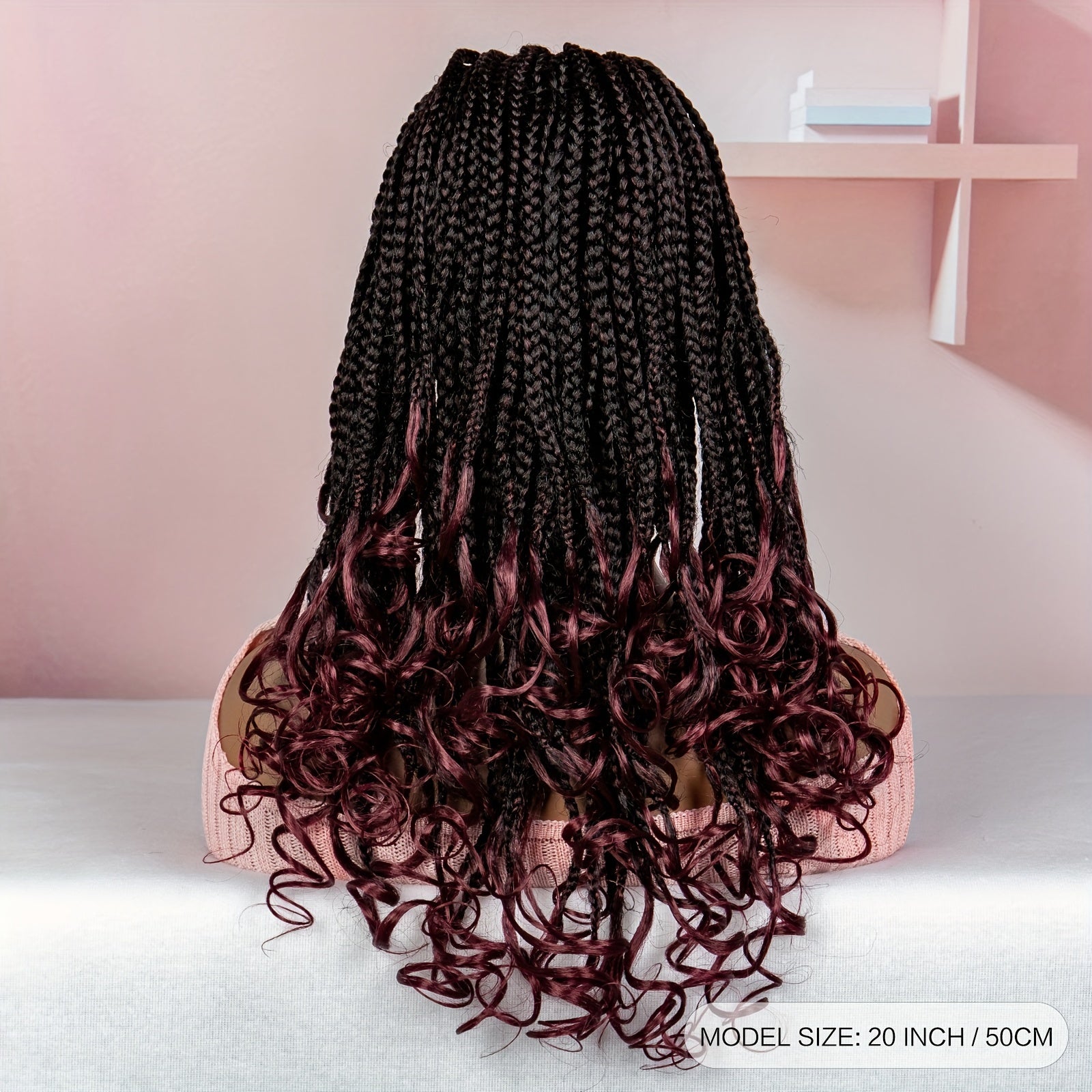 Box Braided Synthetic Wig Goddess Box Braids Lace Wig with Baby Hair