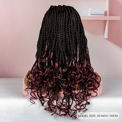 Box Braided Synthetic Wig Goddess Box Braids Lace Wig with Baby Hair
