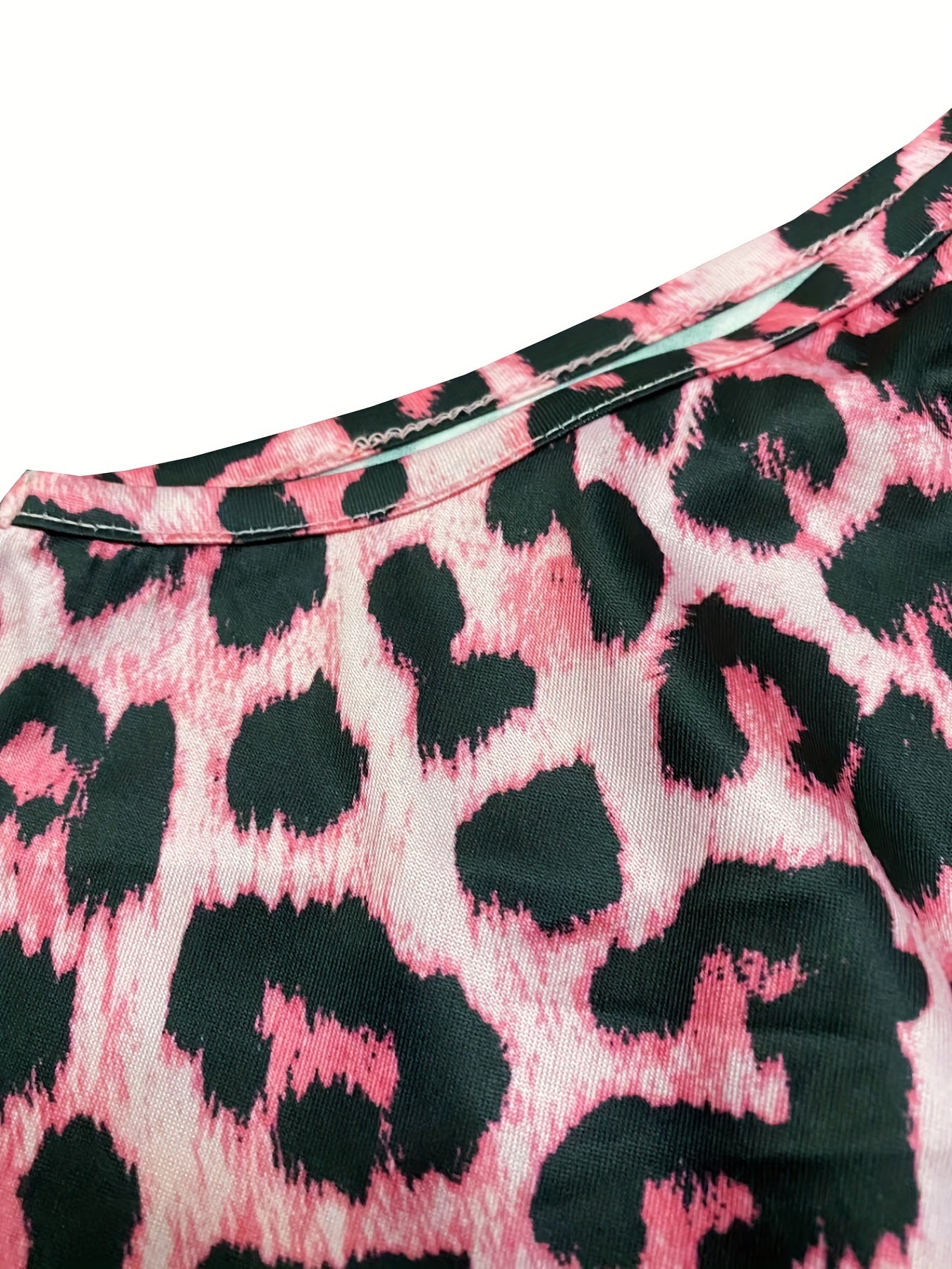 Leopard Print V Neck Loungewear Nightdress