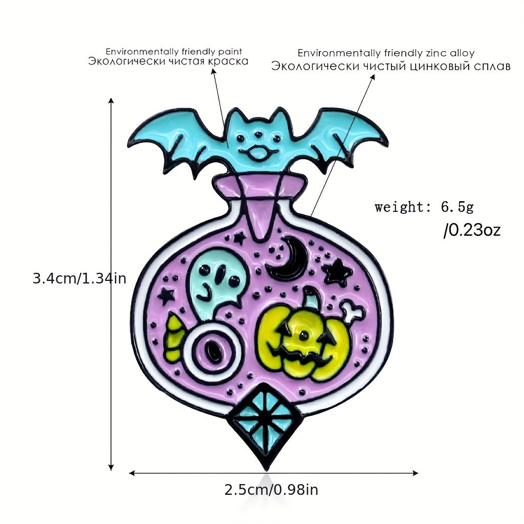 Halloween Magic Bottle Enamel Brooch for Clothes Bags