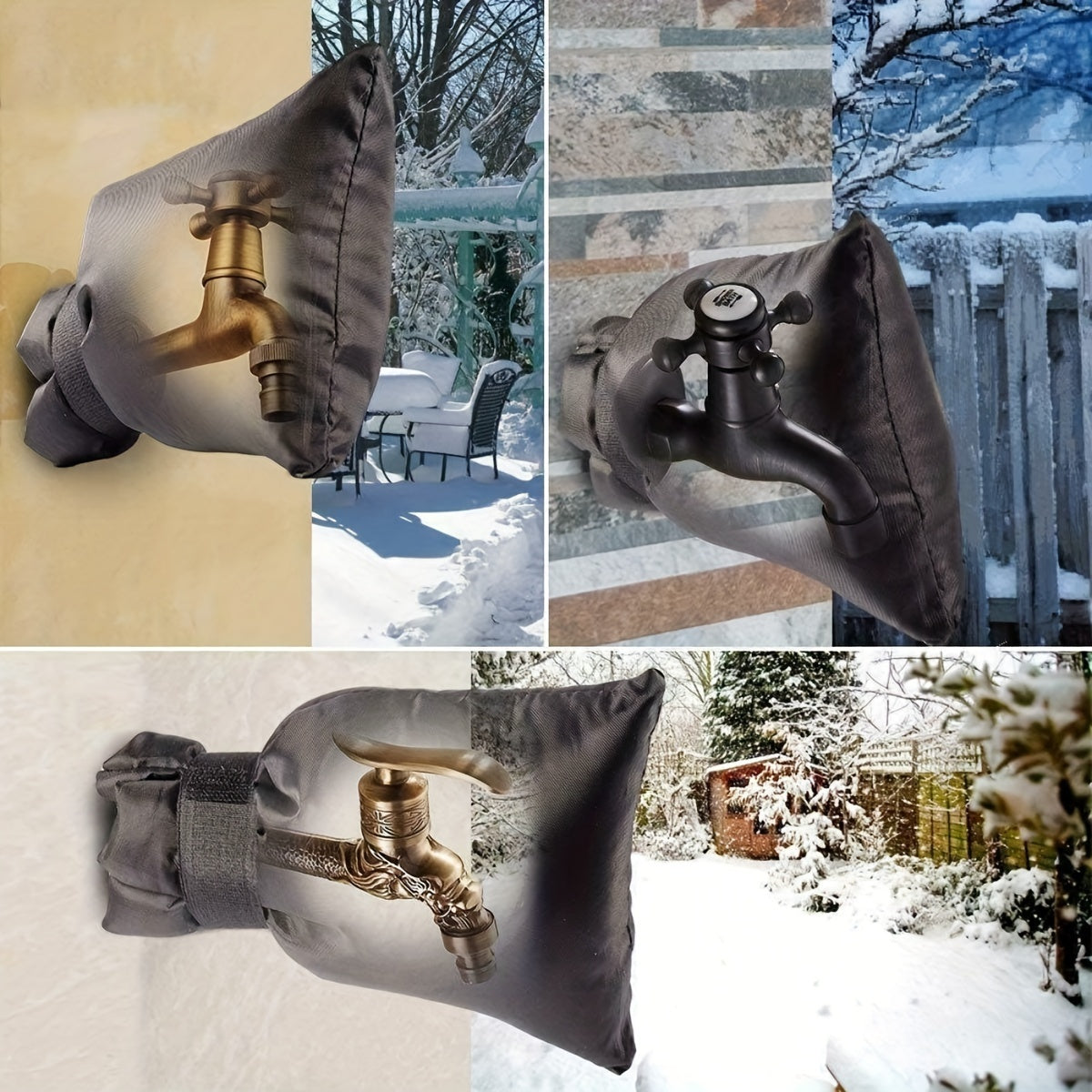 3pcs Outdoor Faucet Covers Winter Garden Socks Freeze Prot