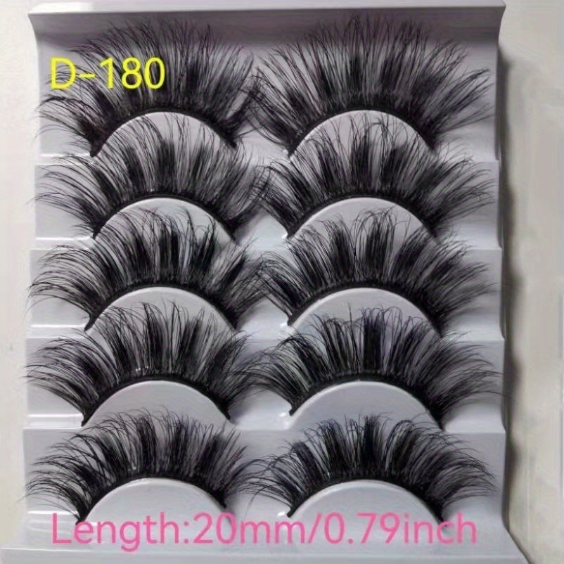 5 Pairs 3D Thick Curling False Eyelashes Natural Simulated Multilayer Eyelashes