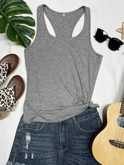 Women's Basic Solid Tank Top Sleeveless Crew Neck Casual Top