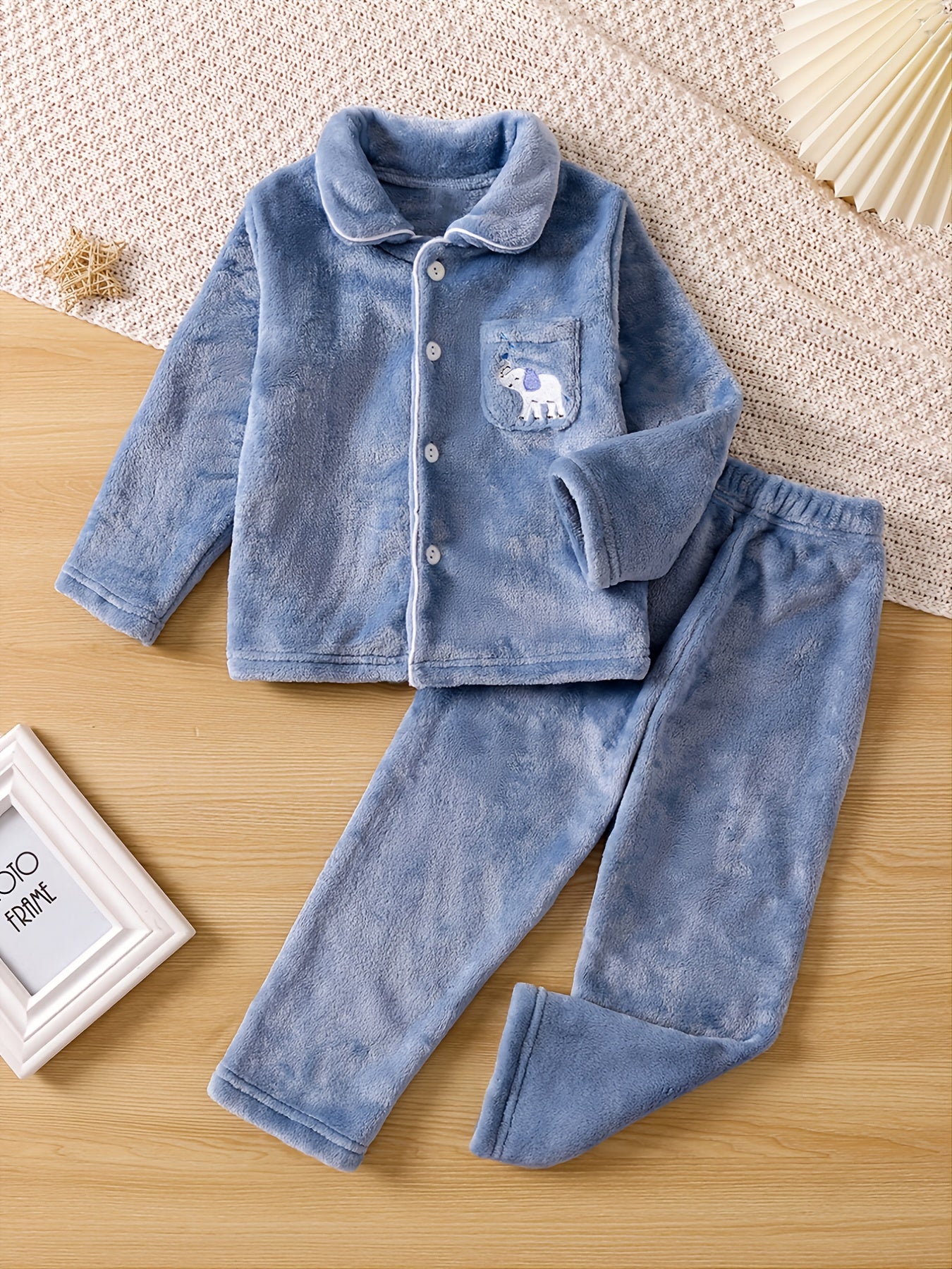 Elephant Embroidery Pajama Set for Boys