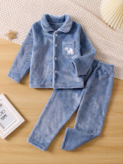 Elephant Embroidery Pajama Set for Boys