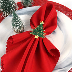 4pcs Christmas Tree Napkin Rings for Holiday Table Decoration