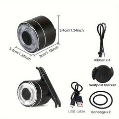 USB Rechargeable Bike Light Set, Front Rear LED Cycling Tail and Headlight
