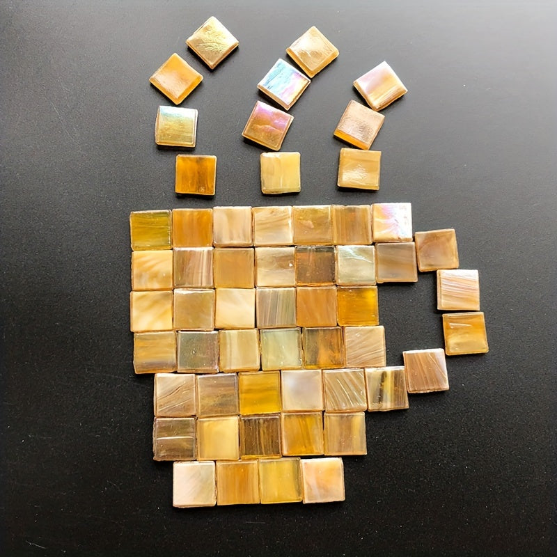 50pcs Light Brown Hot Melt Ice Jade Mosaic DIY Decoration Art