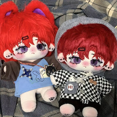 Red Long Hair Plush Doll with Big Ears