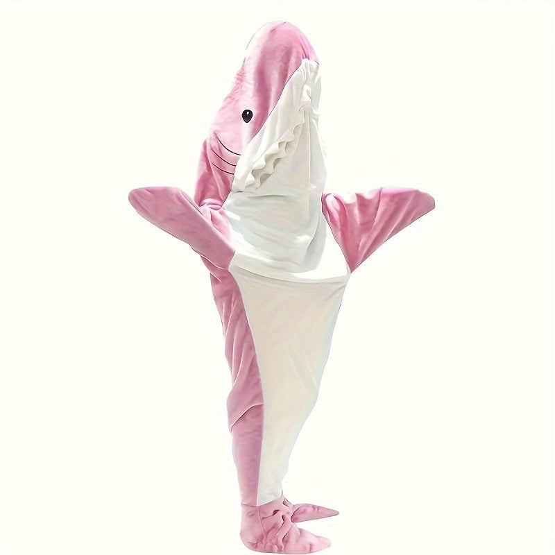 Creative Shark Sleeping Bag Flannel Warm Soft Outdoor Travel Gift