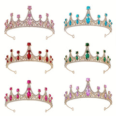 Vintage Rhinestone Crown Princess Headband for Girls