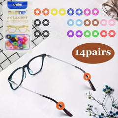 14 Pairs Glasses Ear Grip Strap Holder Silicone Anti Slip Multicolored