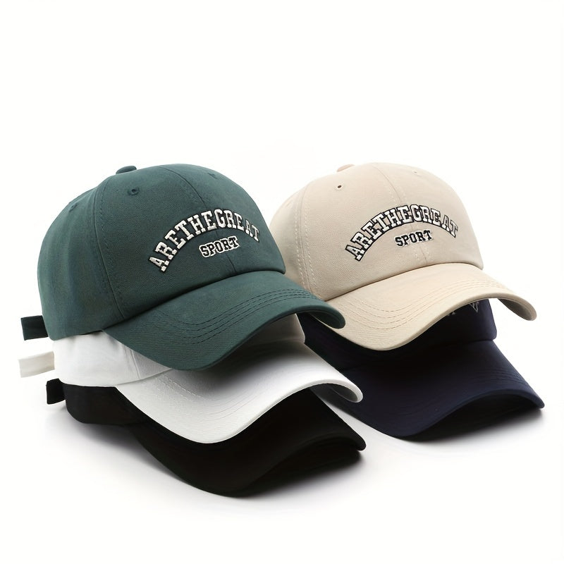 Letter Embroidery Baseball Cap Solid Cotton Dad Hat Unisex Lightweight Sun Hats