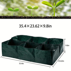 Fabric Raised Garden Bed with 6 Partition Grids PE Flowerpot