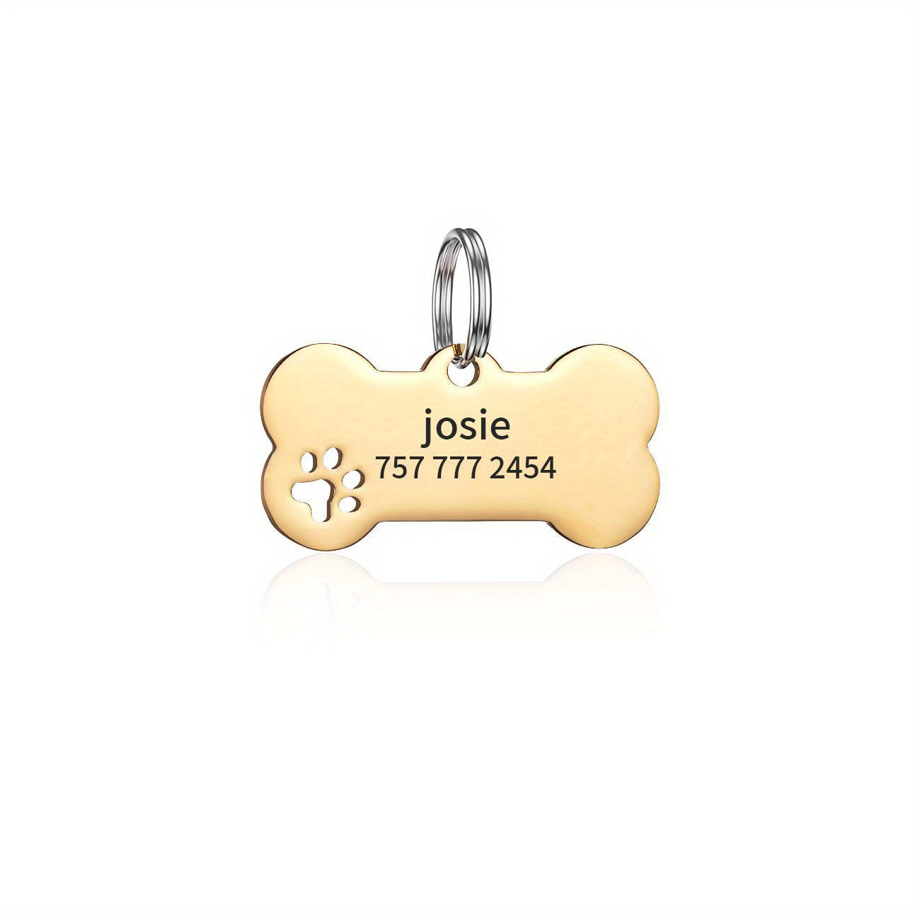 Engraved Dog Tag with Name and Phone - Custom Pet ID