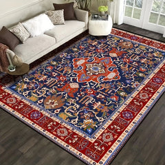 Vintage Boho Area Rug Stain Resistant Non Shedding Floral Mat